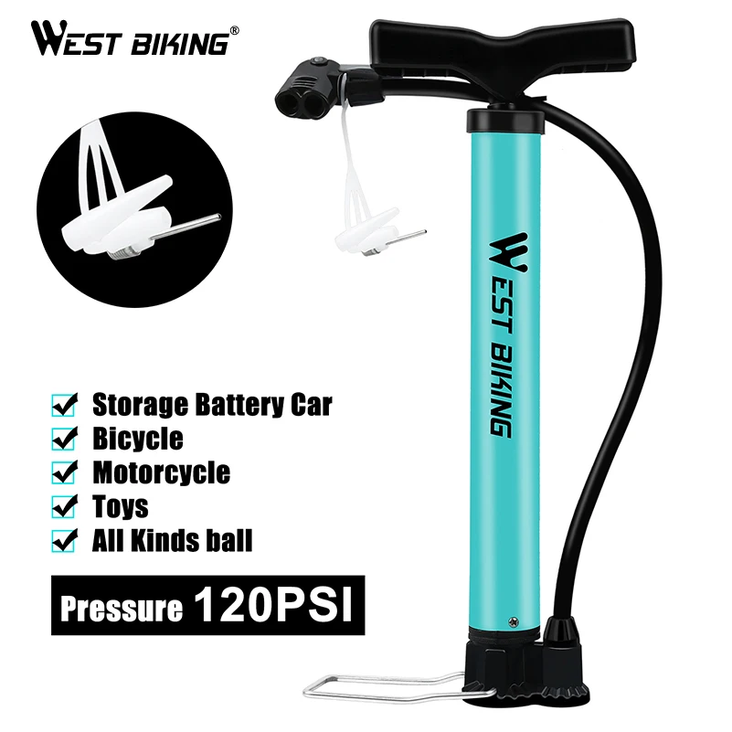 WEST BIKING стальной велосипедный насос 120/160PSI воздушный высокого давления для