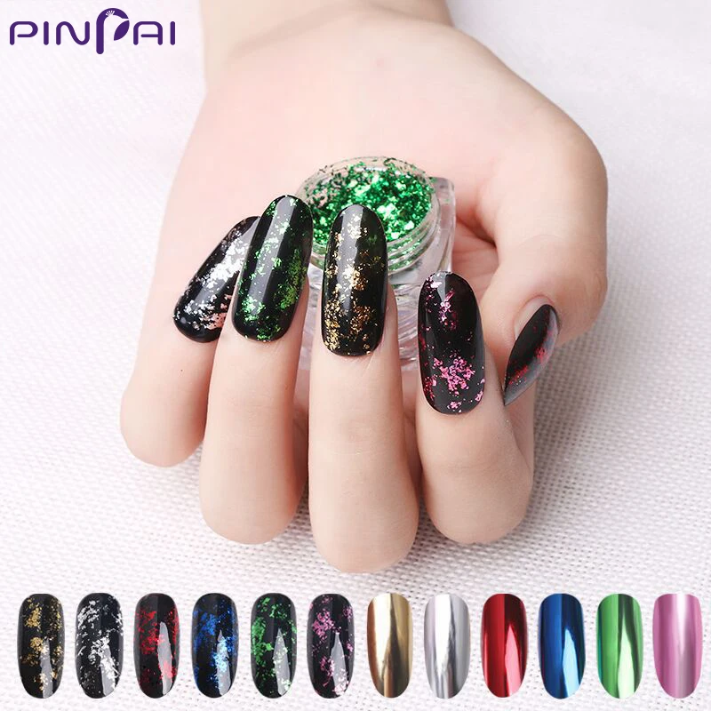 Nail Art цветная фольга порошок фейерверк и порошок с зеркальным эффектом фольга Лазерная пудра 1 шт Маникюр Красота DIY Pro украшения PinPai