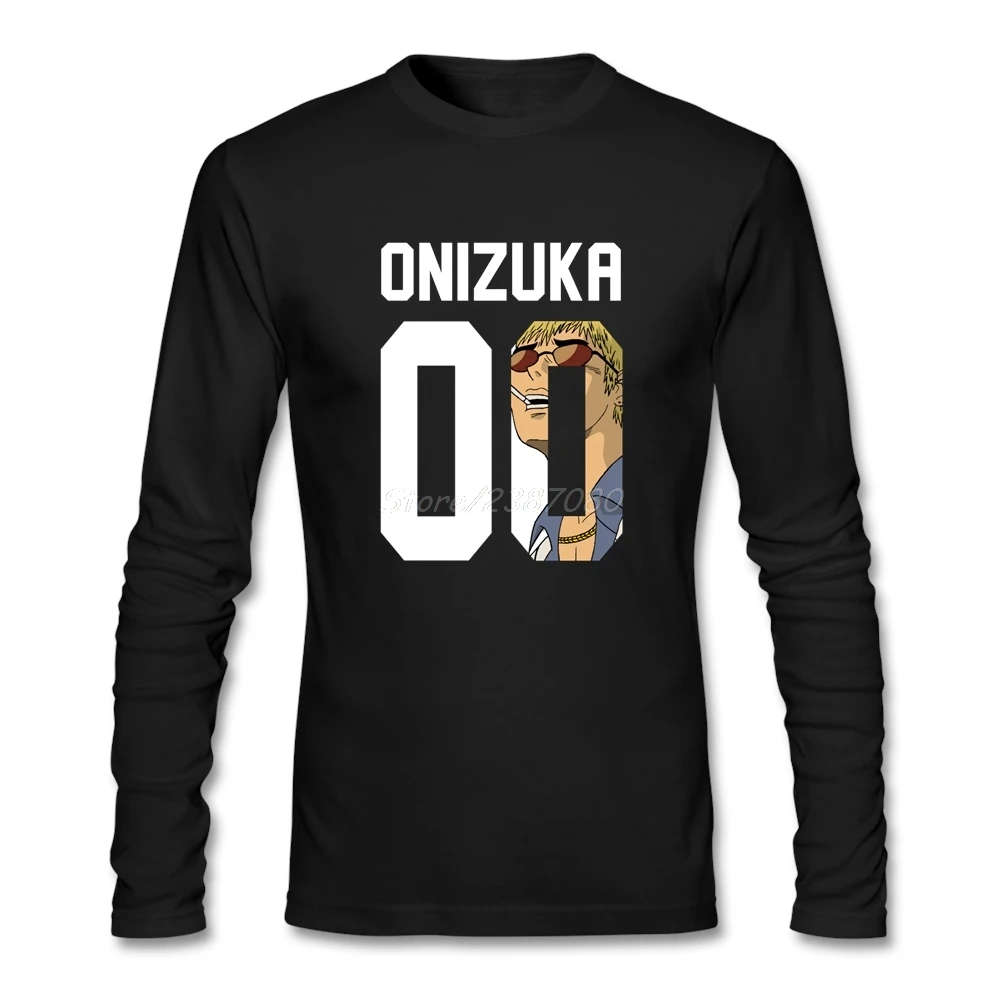 GTO Great Teacher Onizuka футболка на заказ с длинным рукавом мужская футболка хип-хоп Camiseta Masculina с круглым вырезом хлопковые футболки - Цвет: Черный