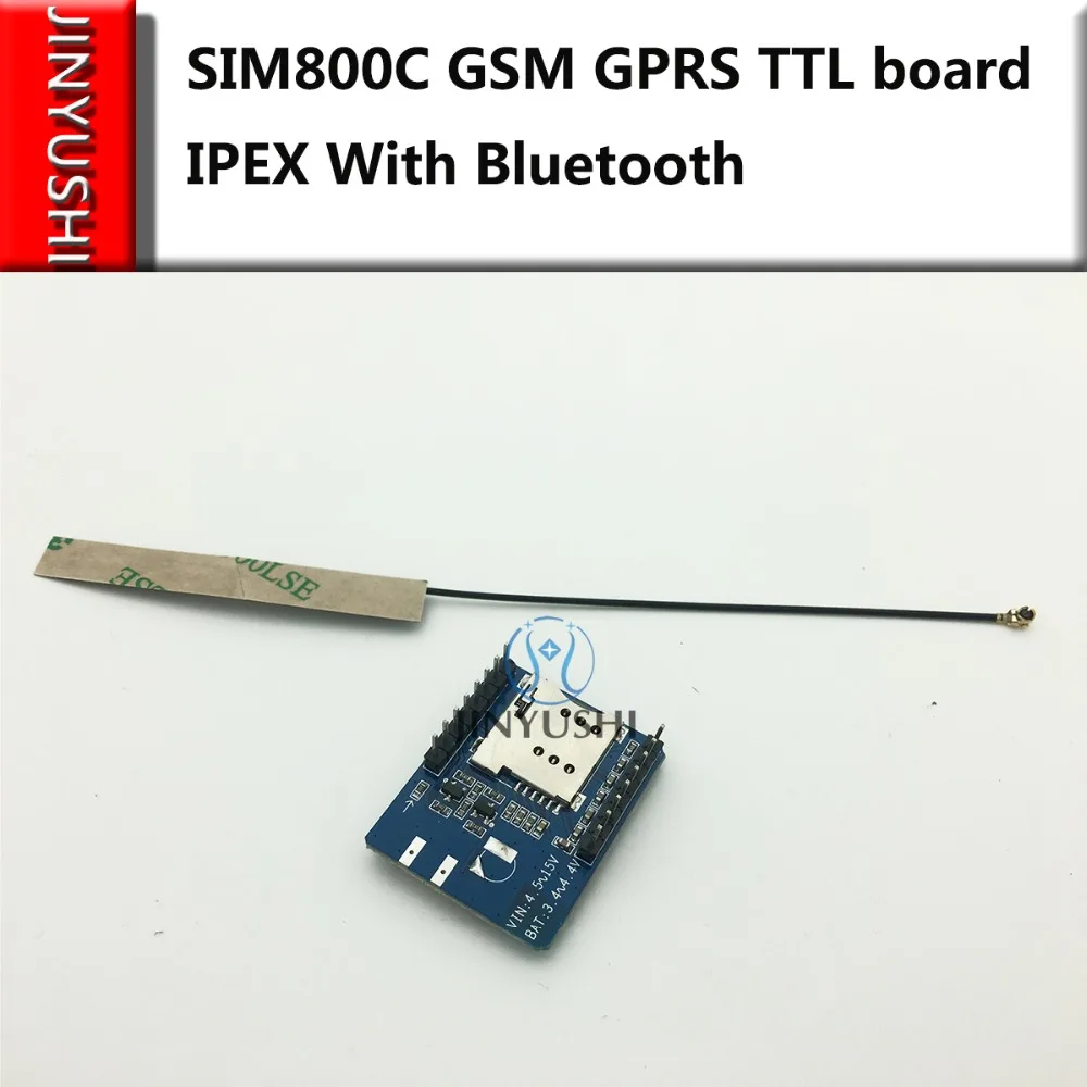 Jinyushi для SIM800C GSM GPRS 2G ttl макетная плата + FPC Антенна IPEX с Bluetooth DTU четырехдиапазонный модуль Бесплатная доставка