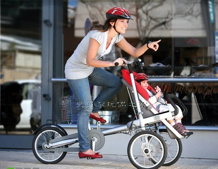 

3 Wheels 16" Pushchair 16inch Folding Mother Baby Stroller Bike Pushchair-Bicycle Baby Strollers 3 in 1