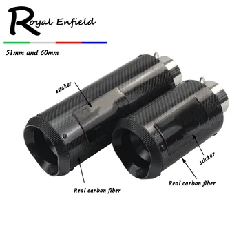

51mm 60mm Motorcycle Exhaust Muffler Pipe Escape Moto carbon fiber for Exhaust Fit for Most motorcycle for Yamaha