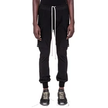 Мужские брюки-карго с лентами для бега, черные, высокие, уличные, прямые, свободные, 3D, узкие, с карманами, брюки, брюки, Hombre