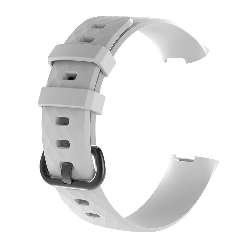 Силиконовый ремешок для Fitbit Charge3 Смарт часы браслет 3D алмаз текстуры отверстия
