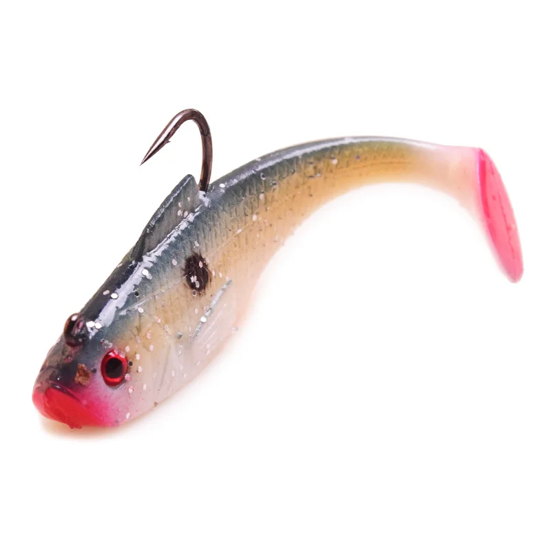 3D глаза свинцовые рыболовные приманки с Т хвост мягкой рыбы один крючок наживки, искусственная наживка джиг воблеры Резина 3,5 г 11,5 г плавающая приманка