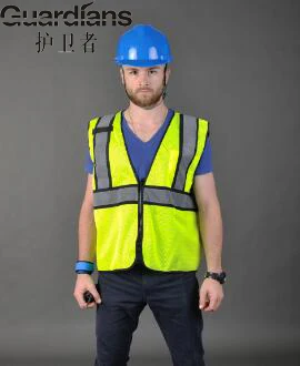 

100pc High-grade Safety Motorcycle Vest Fluorescent Yellow Zipper Pockets Reflective Vest, Working Clothes Vest-reflective