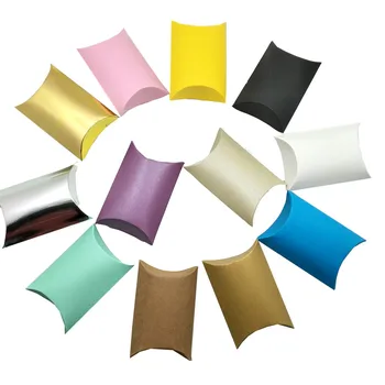 

Kraft Paper Pillow Gift Boxes for Candy Packing Party Present Decoration Sweet Case Birthday Supply Wedding Favors Boxes