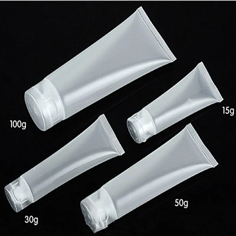 

100pcs/lot 5g 10g 15g 30g 50g 100g Face & Hand Cream Hose Sample Empty Liquid Cosmetic Hoses Polished Hose Facial Cleanser Tube