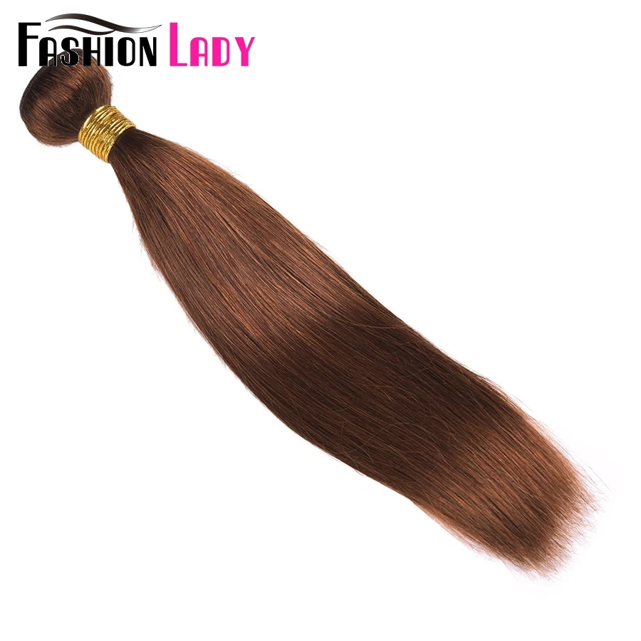 

FASHION LADY Pre-Colored One Piece Brazilian Straight Hair 100% Human Hair Weave #4 Medium Brown Human Hair Bundles Non-Remy