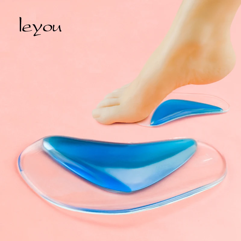 Leyou الأطفال الرجل المسطحة مصحح سيليكون هلام العظام النعال الاطفال قوس دعم تقويم العظام النعال منصات حذاء طفل وحيد