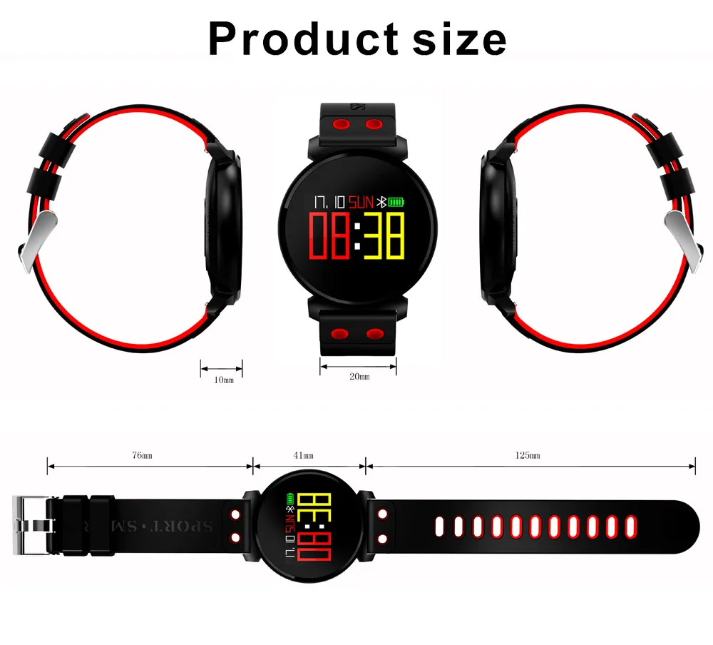 

OGEDA Women Smart Watch Blood Pressure Heart Rate Monitor Blood Oxygen Detection Waterproof Multilingual Push Smart Bracelet K2