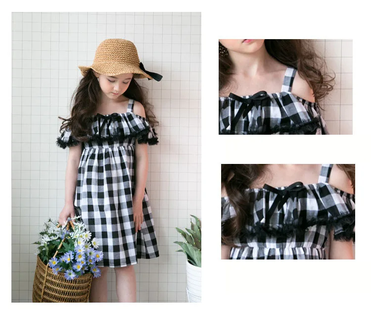 summer spring school long cotton big girls dresses age 10  princess ruffles white black plaid toddler children dresses 8 2018 new 4 5 6 7 8 9 10 11 12 13 14 15 years little big  girls dresses for girls children  (7)