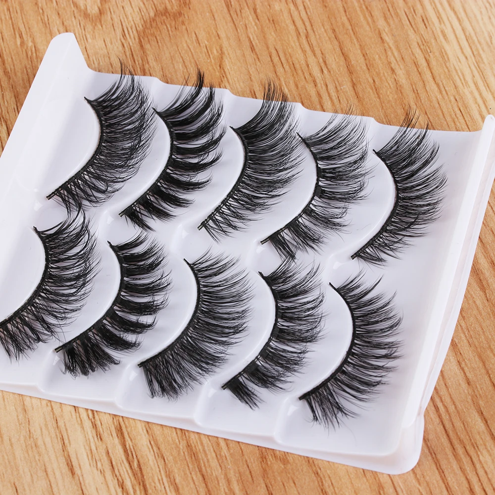 5 pairs Mixed Style Mink Eyelashes 3D False Lashes Thick Crisscross ...