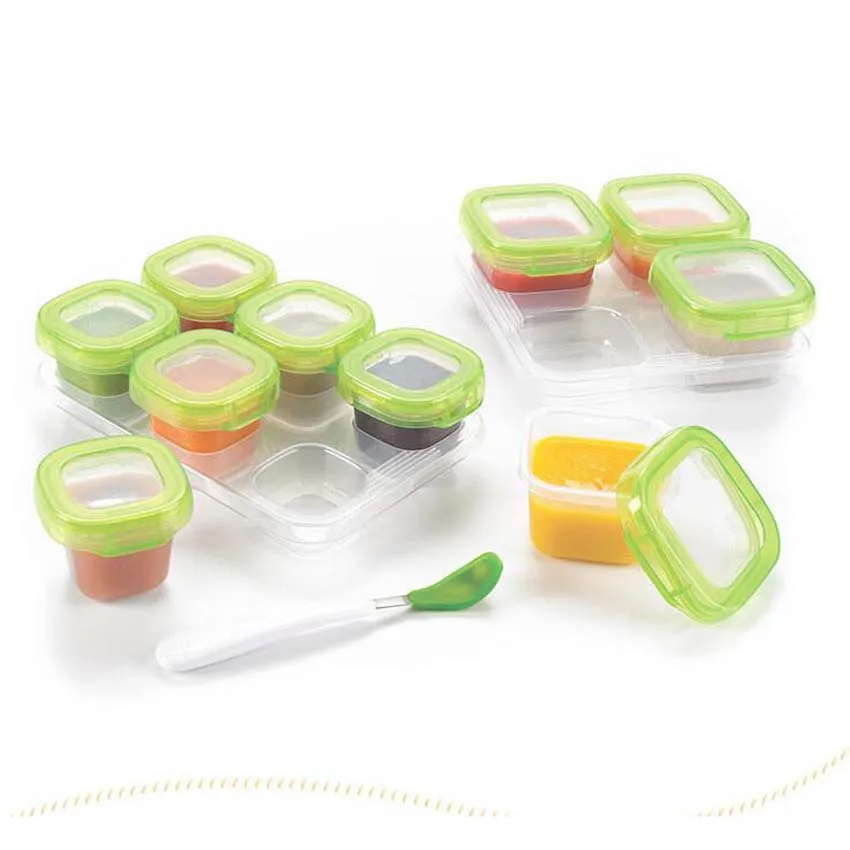 Quality Guarantee BPA FREE 6pcs Baby Block Set Baby Food Containers Reusable Stackable Storage
