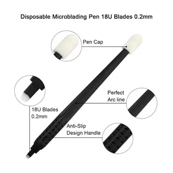 

Eyebrow Disposable Microblading Pen 18U Shape Blade Permanent Makeup Tattoo Manual Pen for 3D Eyebrows Tattoo Supplies
