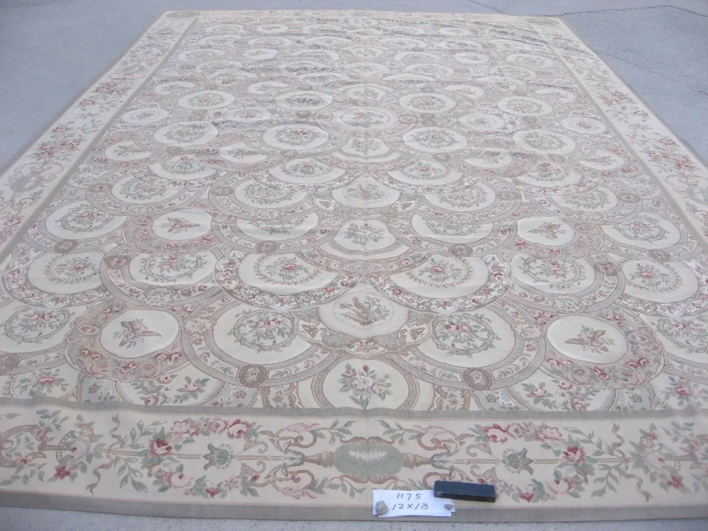 Free shipping 10K 12'X18' needlepoint rugs, 100% New Zealand handmade