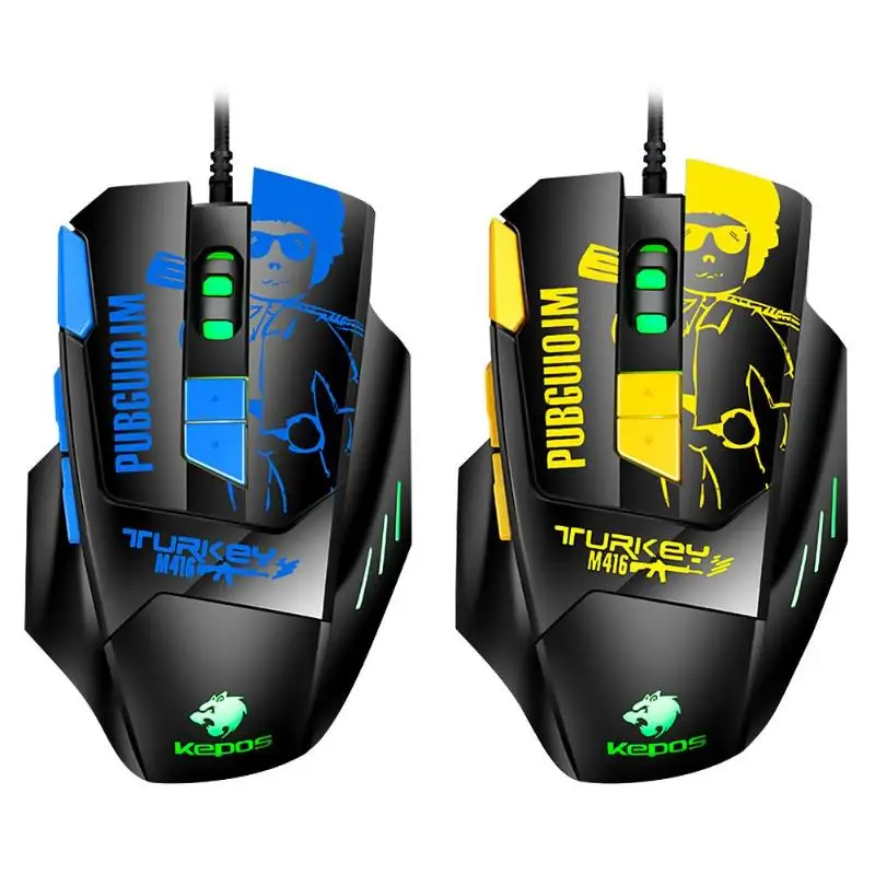 

Small pink pig Store M416 Wired USB Gaming Mouse Photoelectric 800-4800DPI RGB 8 Key Braided Wire Mice for Office/E-Sports Games