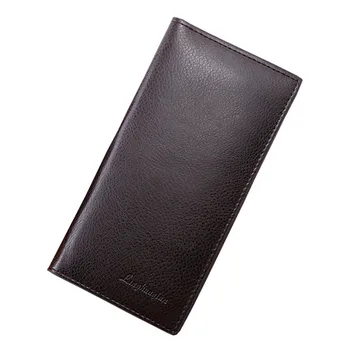

Men's leather wallet Huge Capacity Purse fashion Card Holder clutch purses billetera hombre male carteras black Pure Classical