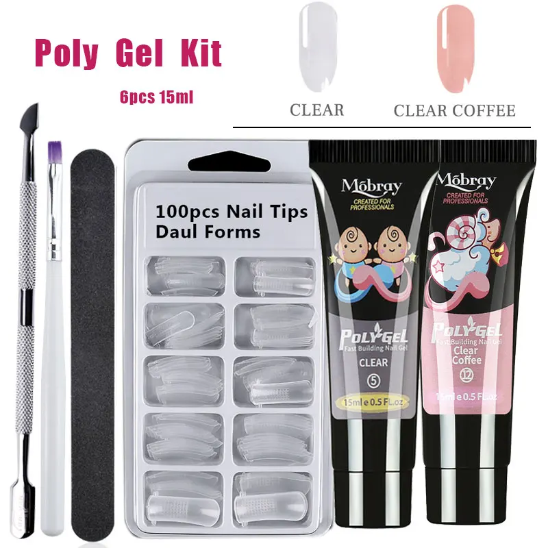 Kits de construcción de Gel de polietileno arte de uñas francés claro camuflaje Color Punta de uñas forma de cristal UV Gel poligel rebanada de uñas gel Kits de construcción de Gel de polietileno arte de uñas francés claro camuflaje Color Punta de uñas forma de cristal UV Gel poligel rebanada de uñas gel