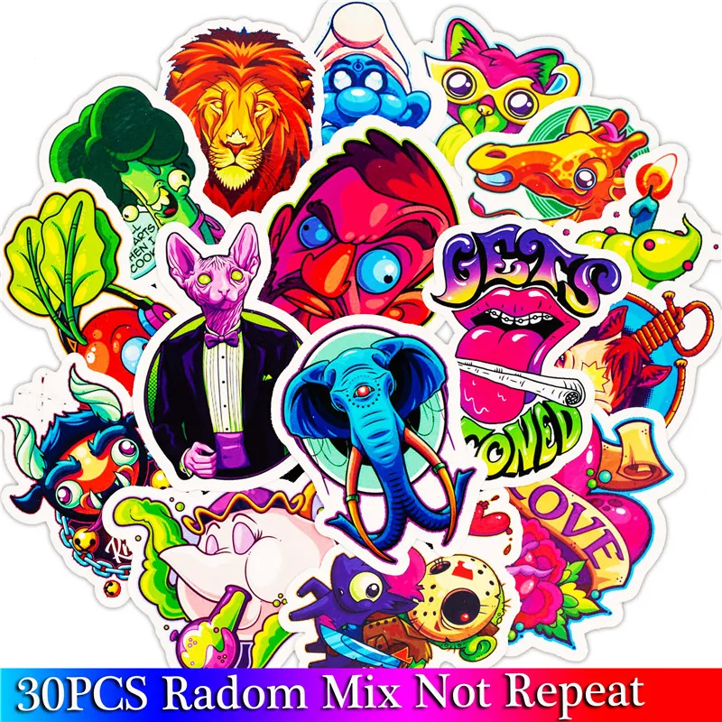 

30PCS 2018 New Cute Cartoon Animal Elephant Stickers Anime Kids Toy Sticker For Luggage Skateboard Motorcycle Laptop Sticker
