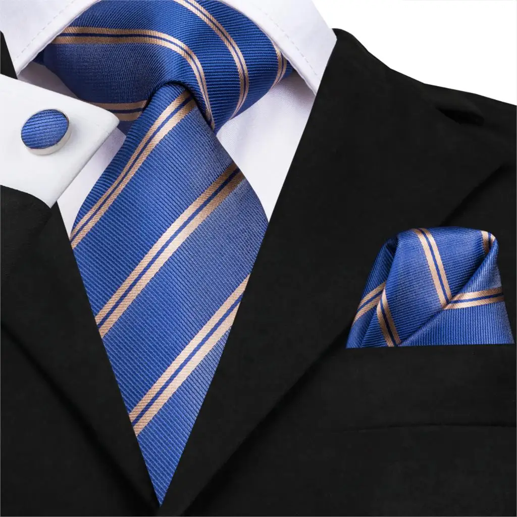 8,5 см Шелковый мужской модный синий Галстук Пейсли Галстук платок Запонки набор мужской свадебный вечерний деловой галстук набор - Цвет: C-3178