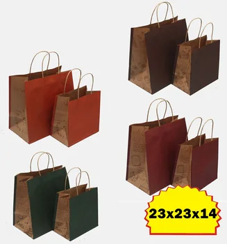

wholesale 23*23*14cm Baking Packing bag/ Cake bag/ paper bag /Kraft Paper Bags for bread cake 100pcs/lot