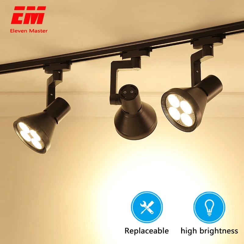 

E27 bulb 35W 40W Led Track light aluminum Ceiling Rail Track lighting Spot Rail Spotlights Replace E27 Lamps AC220V ZGD0002