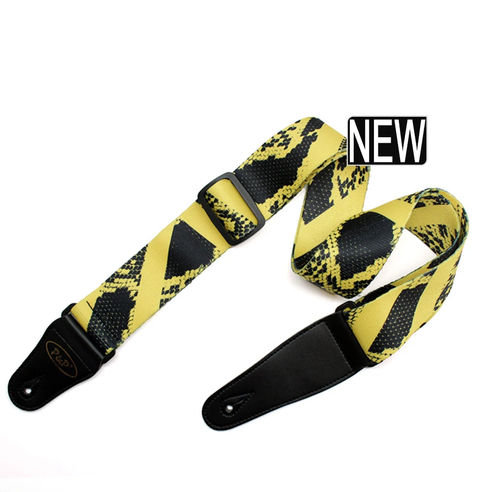 Yellow Python Pattern Guitar Strap Electric Guitar Acoustic Guitar Folk