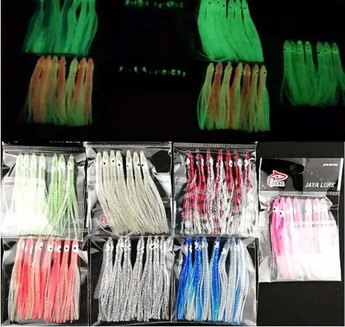 

Soft Plastic Octopus Fishing Lures For Jigs Mixed Color Luminous Silicone Octopus Skirt Artificial Jigging Bait 7.5CM