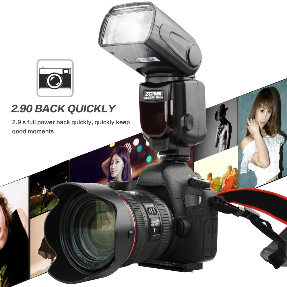 

ZOMEI zm430t ZM-430T Flashes Flash Speedlite Universal For Canon Nikon model 5600K 1/200s 0-270 Degrees M Multi S1 S2