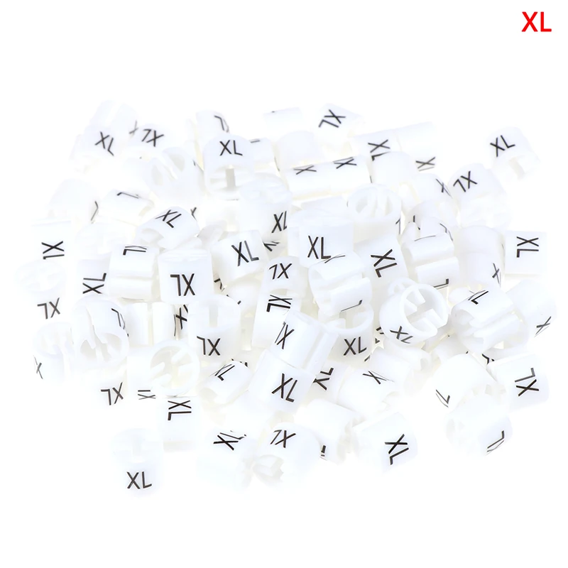 100 шт новая популярная белая вешалка размер r этикетки для одежды Маркеры бирки с размерами Размер Маркер для вешалок XS-3XL напечатаны