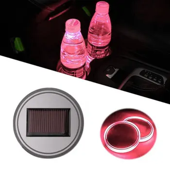 

Car Cup Holder Expander Adapter Securely Hold Water Bottles Car-styling Decorative Lamp Solar Energy for Car Home Party Pink