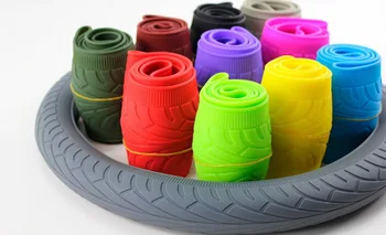 

DHL 100pcs non-slip multicolor Four Seasons General Auto Car Texture Soft Silicone Steering Wheel Cover Shell