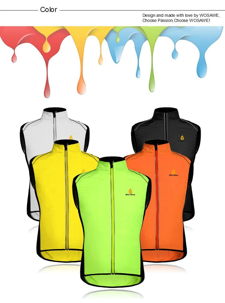 WOLFBIKE Мужская и женская спортивная одежда для велоспорта мужские трикотажные изделия ветровка дышащая со светоотражателями для велосипеда пиджак без рукавов, Жилет Gilet