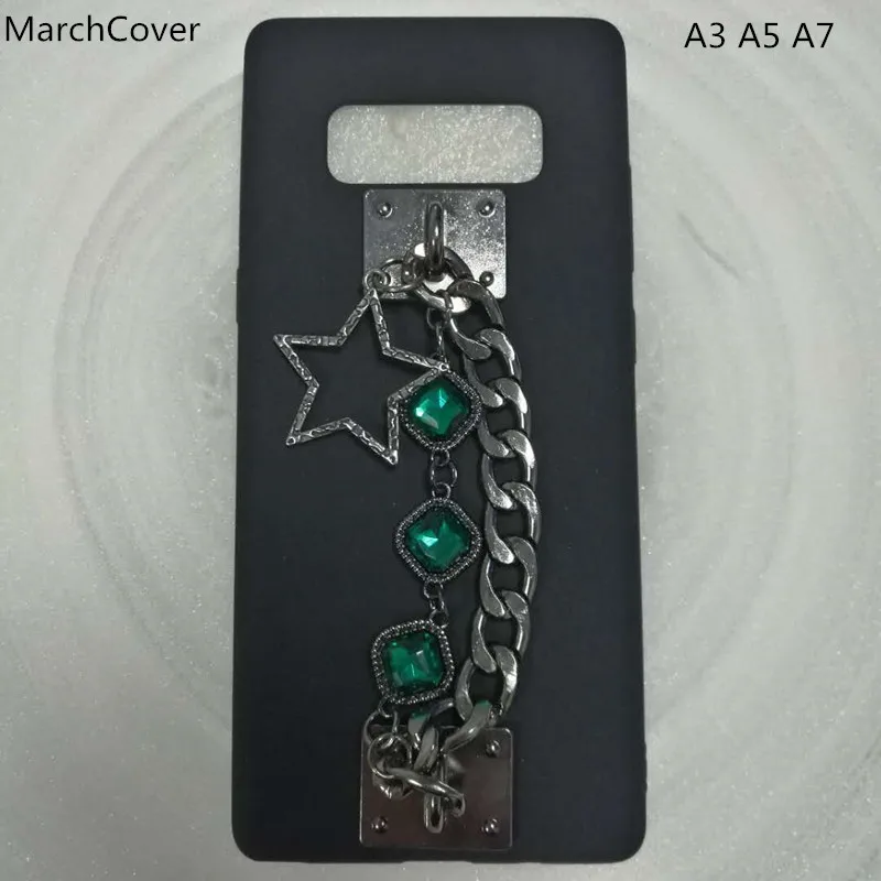 

Customized for Samsung galaxy A3 A5 A7 A6 A8 Plus A9 Star Rhinestone Diamond Bracelet Case Hand Chain Soft Matte TPU cover