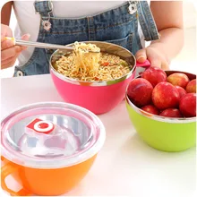 1Pc Multifunction Lunch Box Salad soup Instant Noodle bowls Heat insulation Stainless Steel Bowls ice cream lunch box Cookware