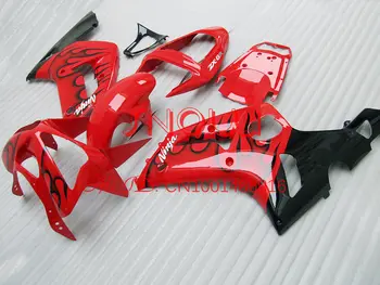 

Black Flame in Red full Fairing for Ninja ZX-6R 03-04 ZX6R 03 04 ZX6R 636 2003-2004 ZX 6R 03 04 2003 2004