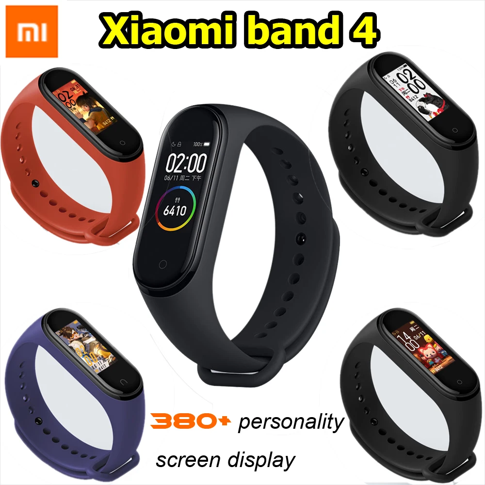 Xiaomi mi Band 4 mi band 4 Bluetooth 5,0 фитнес-браслет AMOLED цветной сенсорный экран Музыка AI пульс