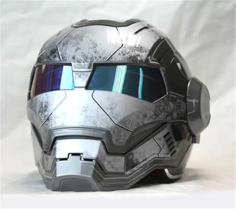 

Bright / Matte Gray MASEI IRONMAN Iron Man helmet motorcycle helmet retro half helmet open face helmet 610 ABS casque motocross