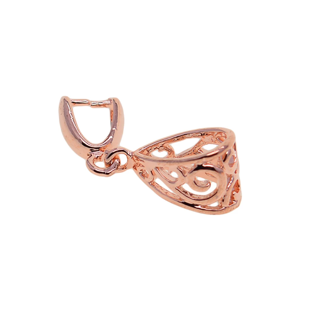 18 Pieces Gold, Rose Gold & Platinum Tone Pinch Bails Clasp Connectors DIY Accessories, Necklace Making Findings