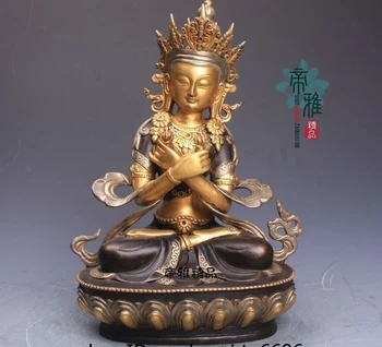 

Tibet Buddhism Copper 24K Gold Gild Vajradhara Vajrasattva Bodhisattva Statue