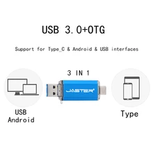 JASTER usb3.0 3 в 1 цветной OTG USB флеш-накопитель 16 ГБ 32 ГБ Флешка 4 Гб 6 ГБ 64 Гб U диск USB флеш-накопитель для ПК/телефона Android