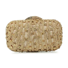 Золотой бриллиант вечерняя сумочка-клатч со стразами дамская сумочка(8226A-G