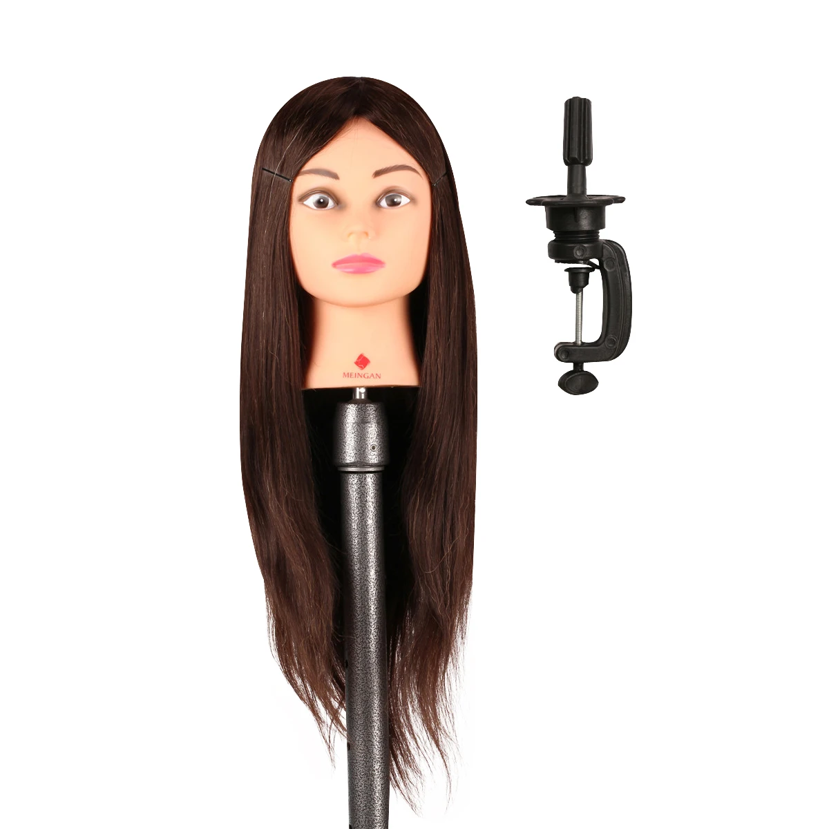 

Professional 40% Natural animal hair 22" long Mannequin Hairdressing Styling Training Head Mannequin Head with clamp stand