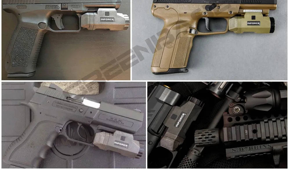 Pistola de Luz Lanterna para a Caça Greenbase Arma Caça Tática Noite Evolução Mini Led Branco Apl Luz 8 Luzes de armas