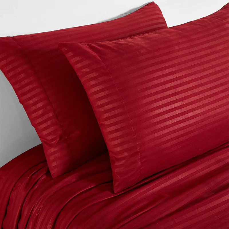 

Handcraft 4PCS Duvet Cover With Pillow Cover Sheets King Queen Soft Solid Satin Bedding Set For Quilt Cover Washable Bed Cover