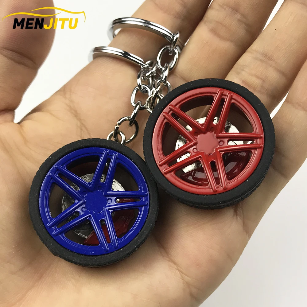 

Hot RIM Car wheel Turbo keychain key ring with Brake discs Car Tire Wheel Keychain Auto Car Key Chain Keyring For BMW Audi