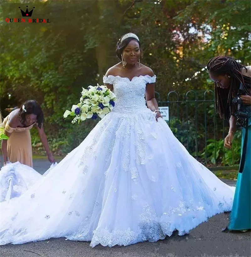 

Custom Made Ball Gown Cap Sleeve Tulle Lace Appliques Luxury Vintage Bridal Wedding Dresses 2019 New Wedding Gown NY78