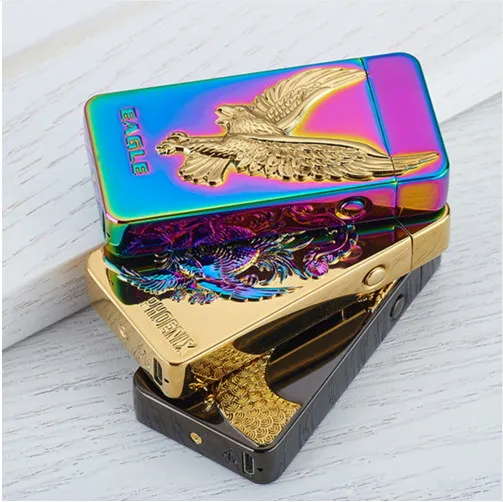 Электрическая плазменная Зажигалка Dradon Tiger eagle с двойной дугой ветрозащитные