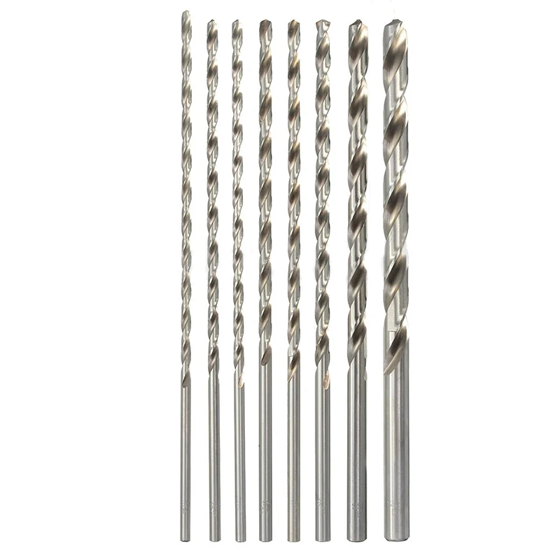 1pcs HSS 200mm Straight Shank Round Twist Drill Bit for Metal Power Tools 4-10mm